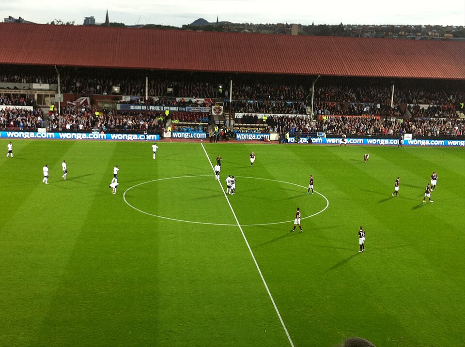 Hearts v Tottenham Teams line up at tynecastle
