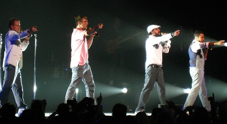 Taken at the Backstreet Boys (BSB) 'Unbreakable Tour' Concert @ Bell Centre, Montreal on 5th August, 2008. From Left To Right : Brian Littrell, Nick Carter, AJ McLean and Howie Dorough.

Backstreet Boys is a Grammy nominated pop group that rose to popularity in the late 90's. As per Wikipedia, "They