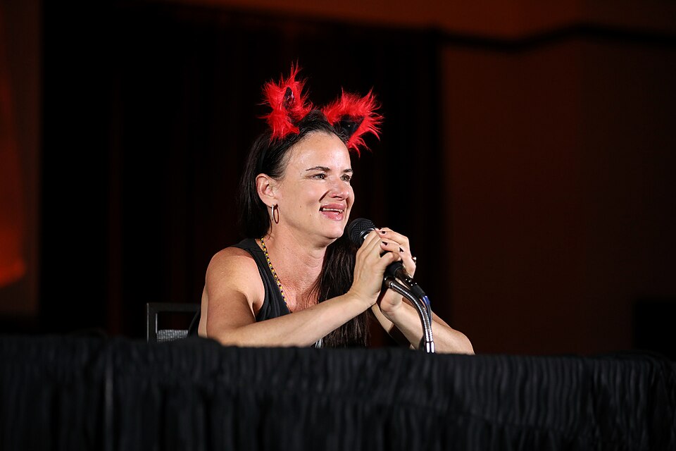 Juliette Lewis speaking with attendees at the 2024 Mad Monster Arizona Party at the Renaissance Phoenix Glendale Hotel &amp; Spa in Glendale, Arizona.

Please attribute to Gage Skidmore if used elsewhere.