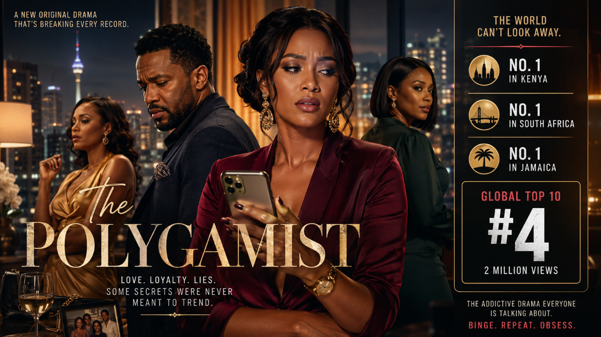 The Polygamist, a South African Netflix drama based on Sue Nyathi’s bestselling novel, reached No. 1 in Kenya, South Africa, and Jamaica.