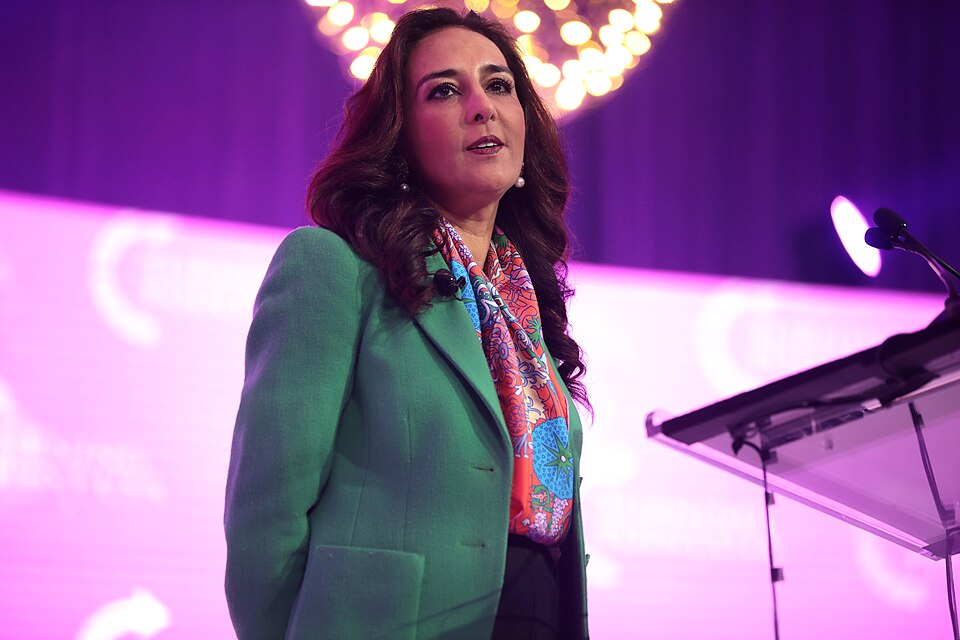 Harmeet Dhillon speaking with attendees at the 2021 Young Women's Leadership Summit hosted by Turning Point USA at the Gaylord Texan Resort &amp; Convention Center in Grapevine, Texas.

Please attribute to Gage Skidmore if used elsewhere.
