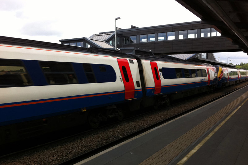 An East Midlands trains services passes through East Midlands Parkway