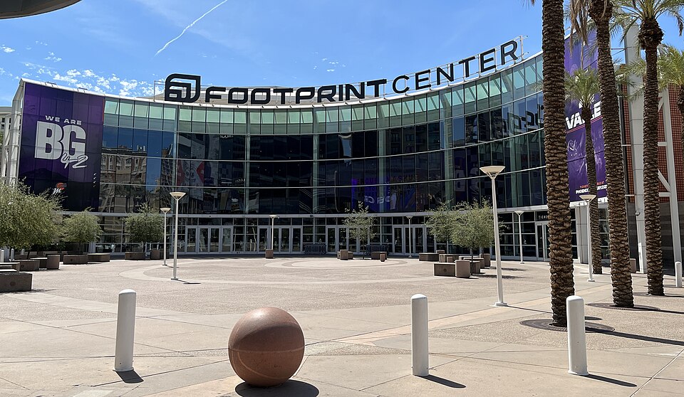 Exterior of the Footprint Center in Phoenix, Arizona.