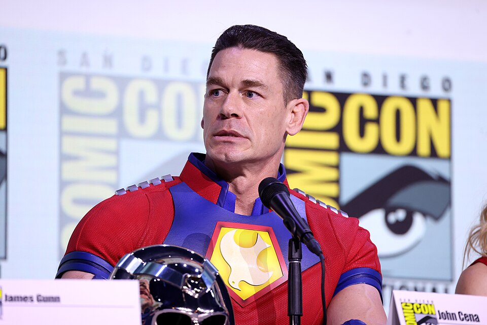 John Cena speaking at the 2025 San Diego Comic Con International, for "Peacemaker", at the San Diego Convention Center in San Diego, California.