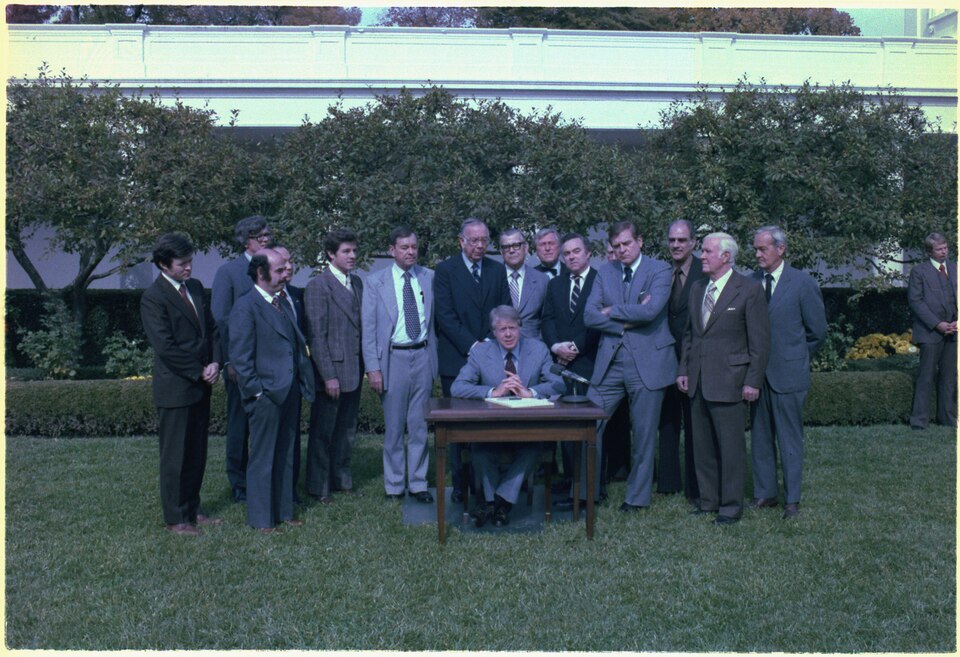 Jimmy Carter signs Medicare-Medicaid Anti-Fraud and Abuse Amendments into law. - NARA - 176639
