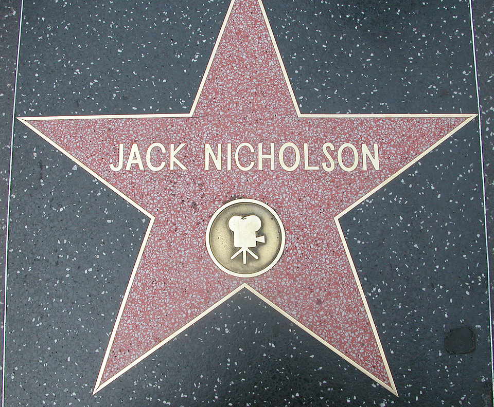 Jack Nicholson's star on the Hollywood Walk of Fame, Los Angeles (California)