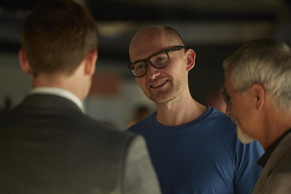 Director James Watkins on set with James Norton and David Strathairn