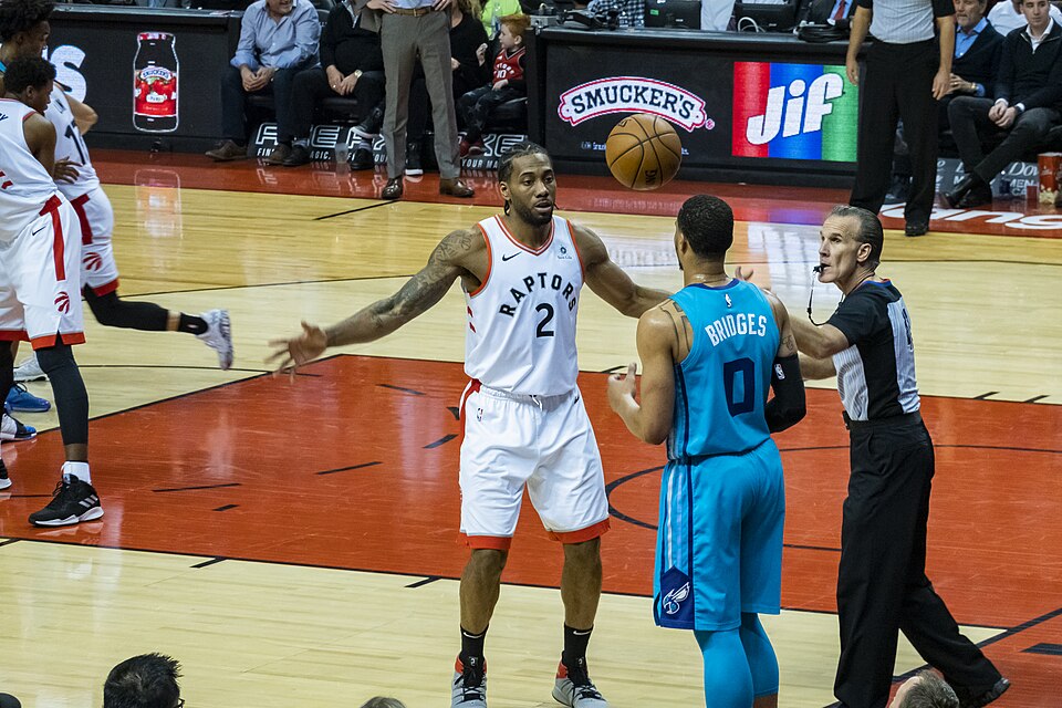 kawhi leonard playing for toronto raptors scotiabank arena v charlotte hornets nba