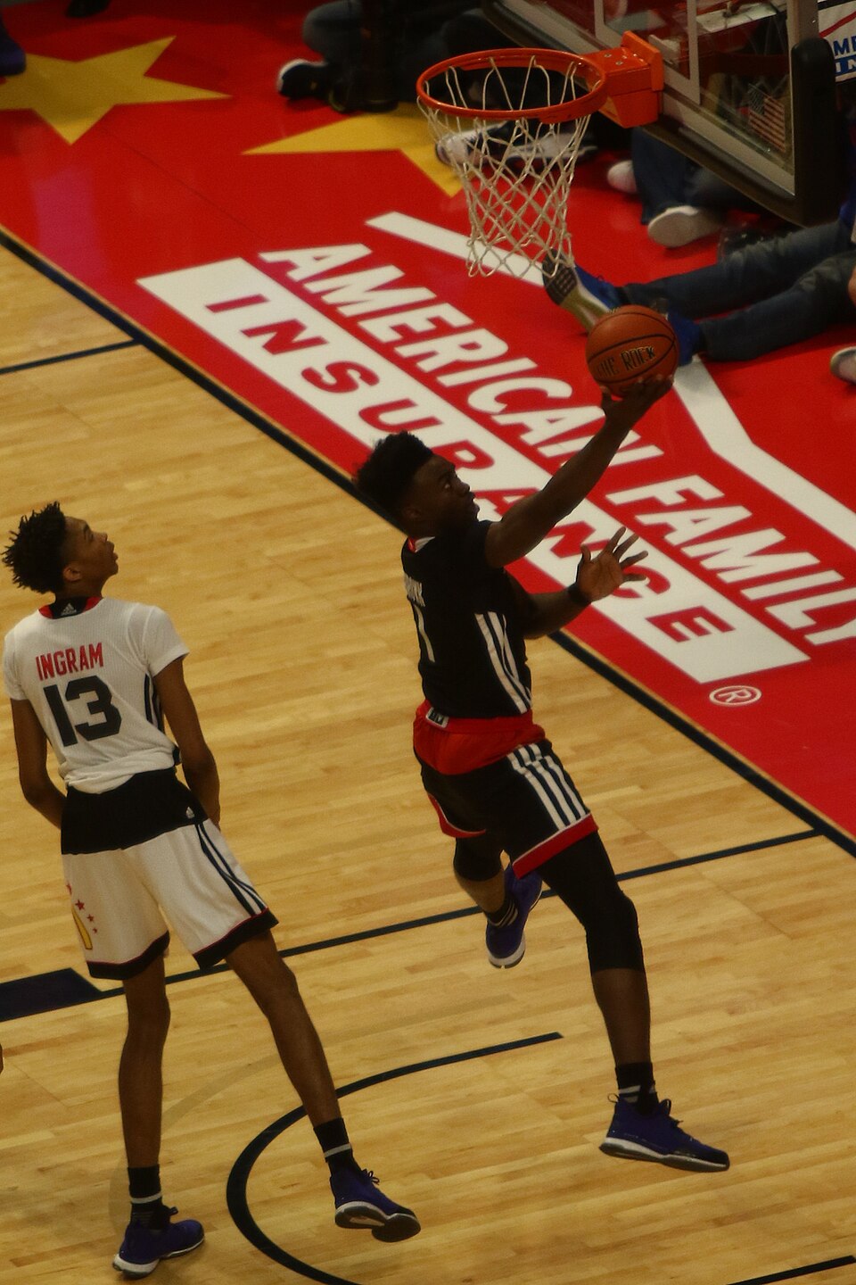 w:Jaylen Brown in front of w:Brandon Ingram  in the w:2015 McDonald's All-American Boys Game