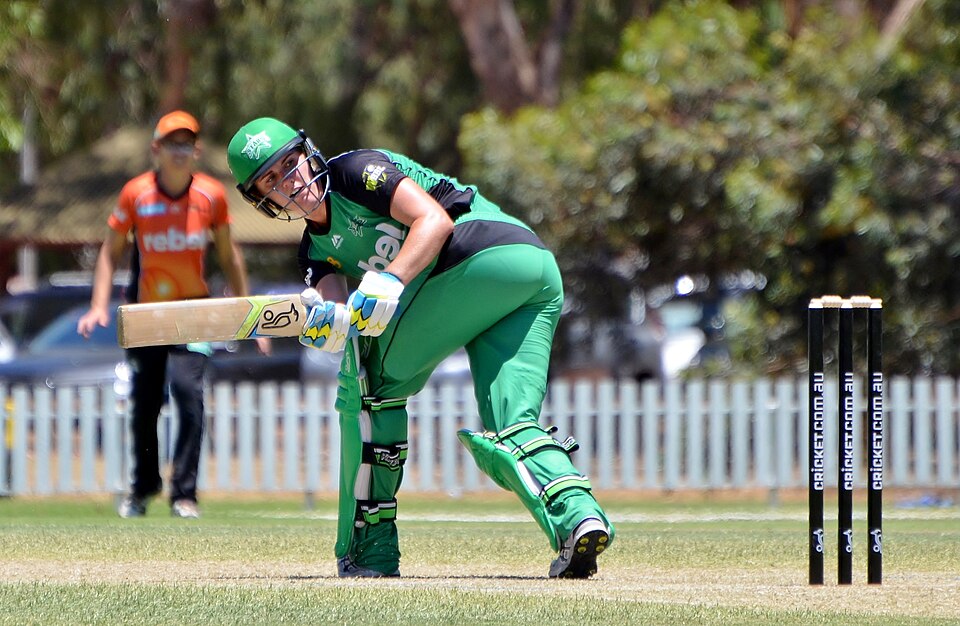 Natalie Sciver on her way to top scoring with 31 for Melbourne Stars (WBBL) against Perth Scorchers (WBBL) at Lilac Hill Park, Perth, Australia.