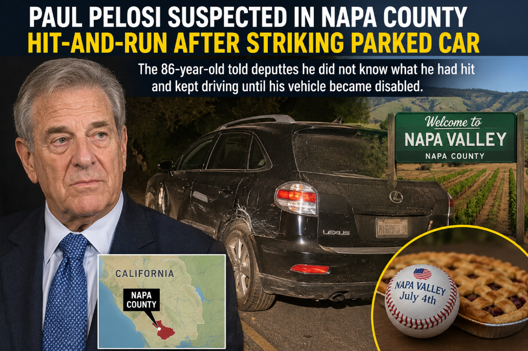 Paul Pelosi Suspected in Napa County Hit-and-Run After Striking Parked Car