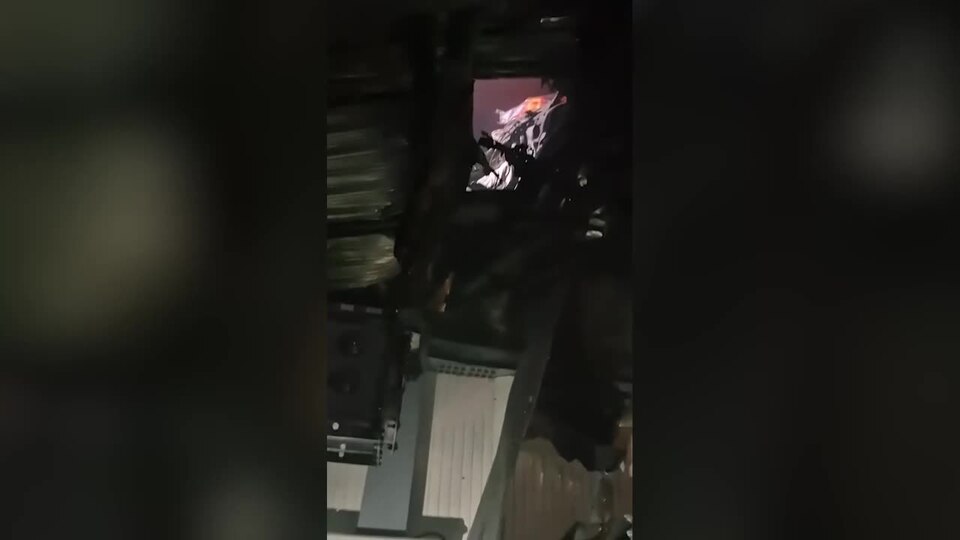Strike of a Russian drone on Chernobyl New Safe Confinement in the night on 14 February 2025.