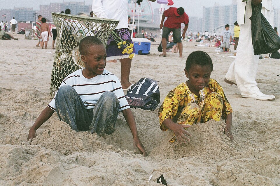 Children playing in the sand Coney Island 
Brooklyn, New York