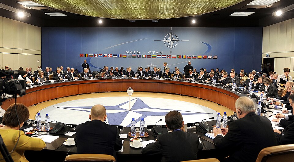 U.S. Defense Secretary Robert M. Gates and other members of NATO Ministers of Defense and of Foreign Affairs meet at NATO headquarters in Brussels, Belgium, Oct. 14, 2010, to give political guidance for the November meeting of Allied Heads of State and Government at the NATO Summit in Lisbon, Portug
