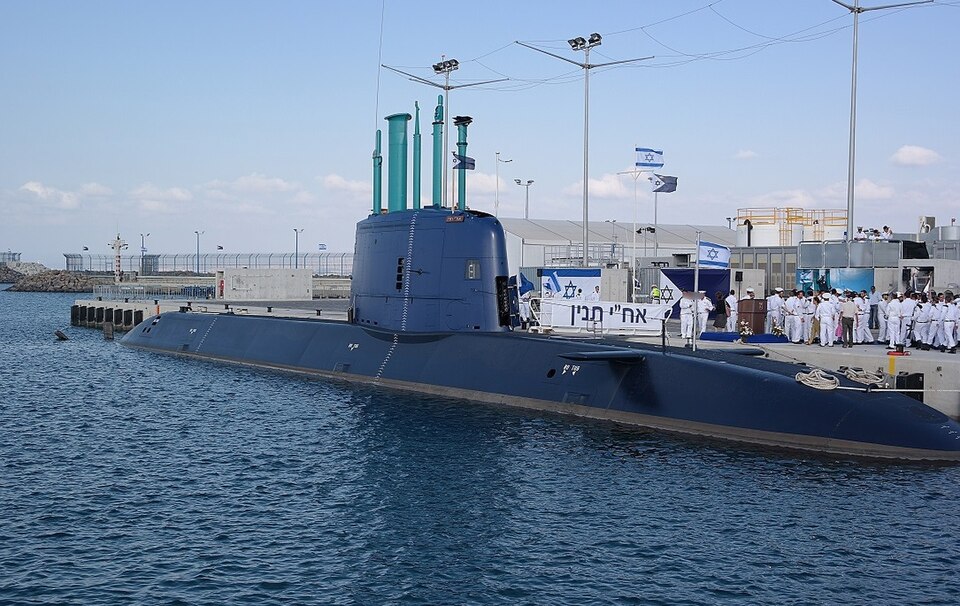 INS Tanin - the new Dolphin II class submarine of the Israeli Navy during the welcome ceremony in Haifa nava base.
Just arrived after a long journey from the manufacturer (TKMS-HDW shipyard) in Kiel, Germany.