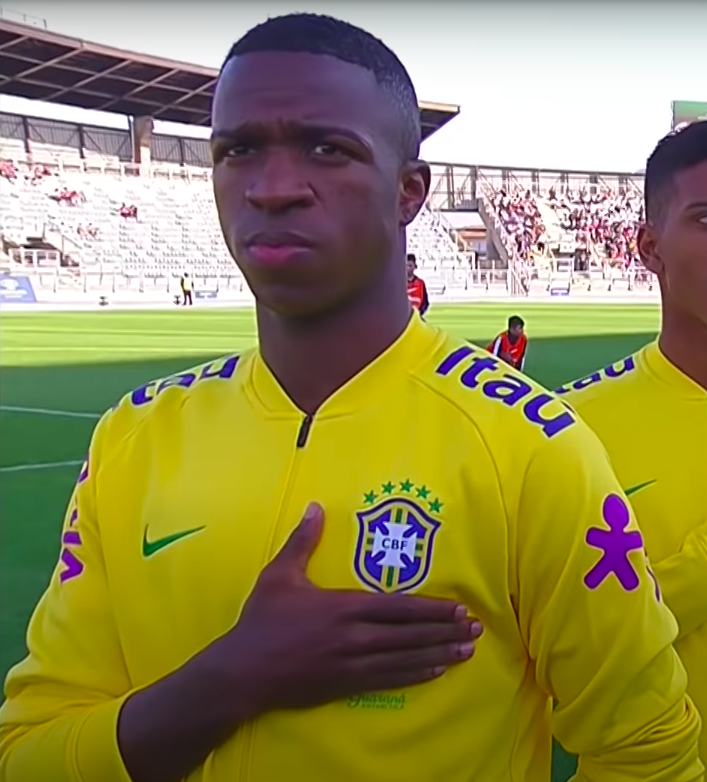Vinicius Junior of Real Madrid with the Brazil Under 20s in 2018