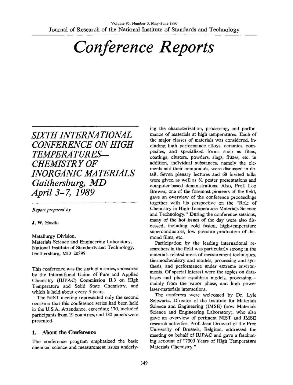 Journal of Research of the National Institute of Standards and Technology

Subjects: Conference Reports