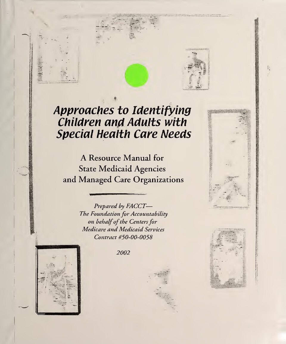 "2002."
Includes bibliographical references
Photocopy
Subjects: People with disabilities; Children with disabilities; People with disabilities; Children with disabilities; Managed care plans (Medical care); Medicaid