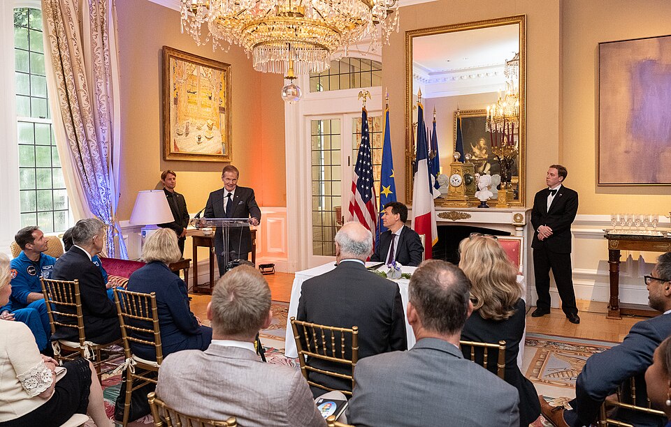NASA Administrator Bill Nelson delivers remarks during an Artemis Accords signing ceremony Tuesday, June 7, 2022, prior to the Centre National d’Etudes Spatiales (CNES) 60th Anniversary event at the French Ambassador’s Residence in Washington. France is the twentieth country to sign the Artemis Acco