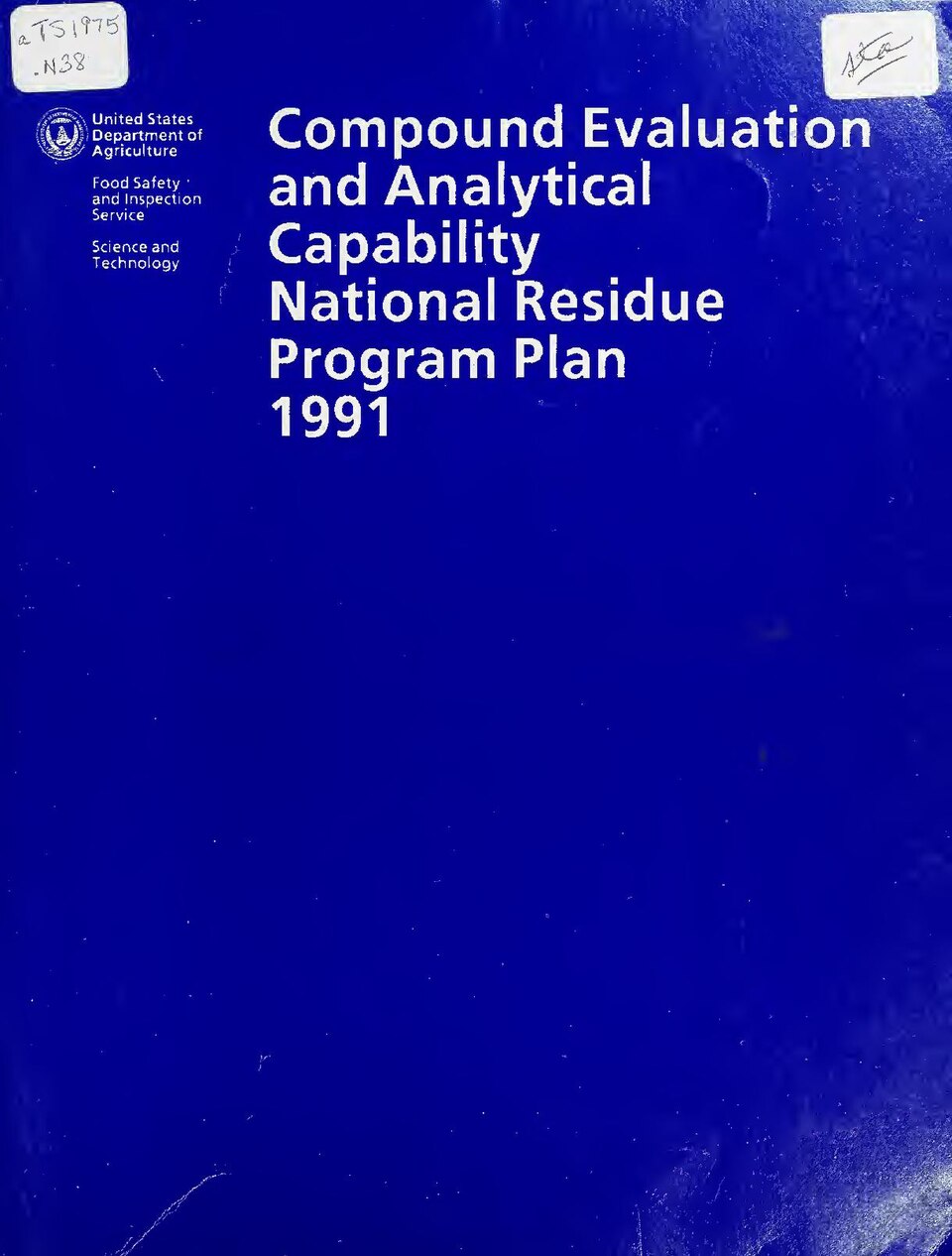 Description based on: 1987; title from cover
Issued by: United States, Food Safety and Inspection Service, Science and Technology, <1991->
Subjects: Food contamination United States Periodicals; Meat inspection United States Periodicals; Poultry United States Inspection Periodicals