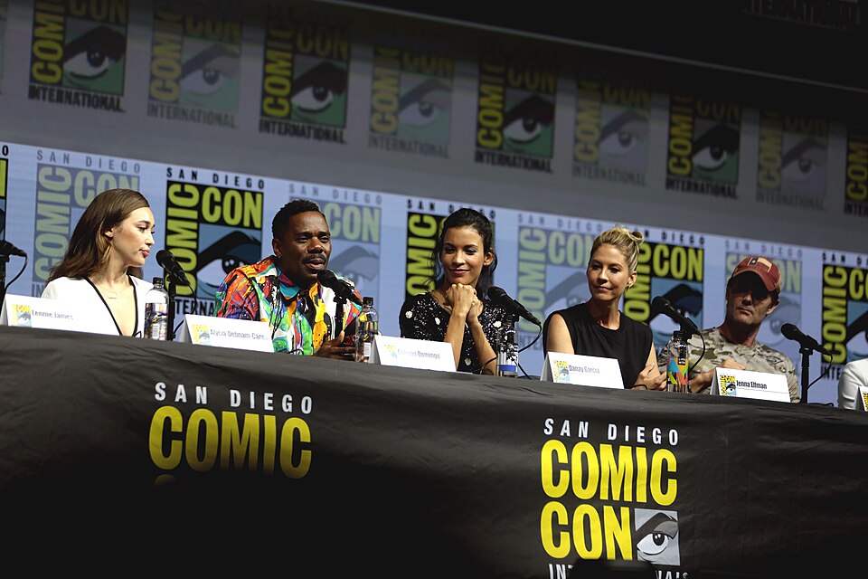Alycia Debnam-Carey, Colman Domingo, Danay Garcia, Jenna Elfman and Garret Dillahunt speaking at the 2018 San Diego Comic Con International, for "Fear the Walking Dead", at the San Diego Convention Center in San Diego, California.

Please attribute to Gage Skidmore if used elsewhere.