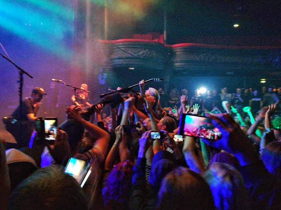 Crowdsurfing at an L7 show