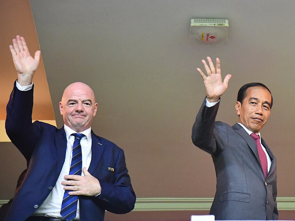 President Joko Widodo and First Lady Iriana Joko Widodo attended the opening ceremony of the 2023 FIFA U-17 World Cup and watching the match between Indonesian National U-17 Football Team Vs. Ecuador National U-17 Football Team at the Gelora Bung Tomo Stadium in Surabaya, East Java, on Friday night