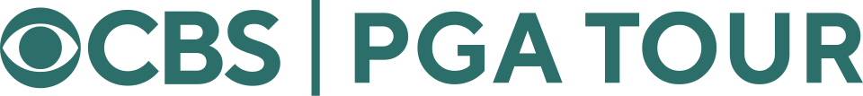 The logo of PGA Tour on CBS – branding used for broadcasts of PGA Tour games that are produced by CBS Sports