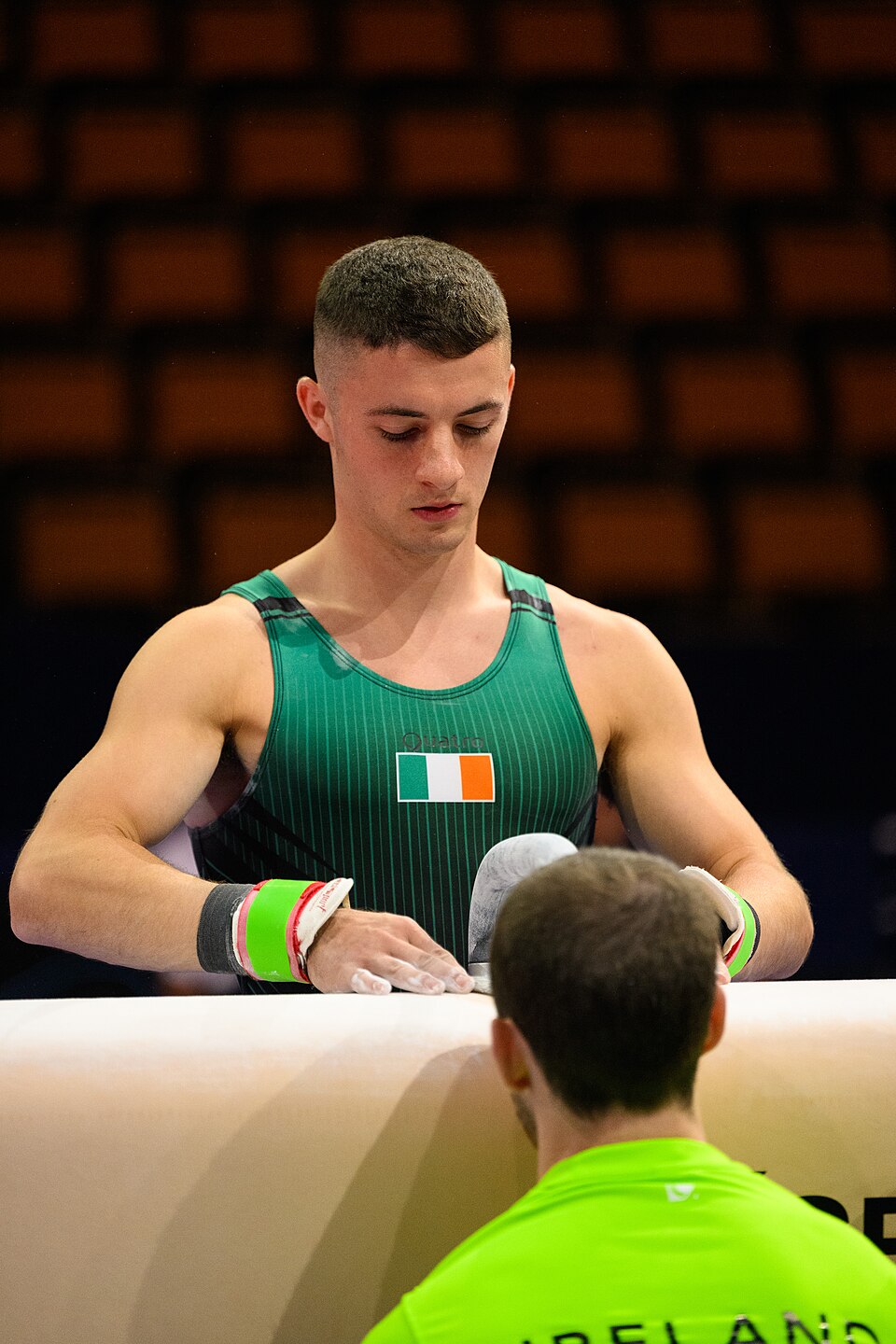 Impressions from Pommel Horse at Podium Training
2022 European Championships in Men's Artistic Gymnastics (Seniors)
Depicted: Rhys McClenaghan

Photo taken in Olympic Hall Munich on 2022-08-16 10:36:45 10:36:45