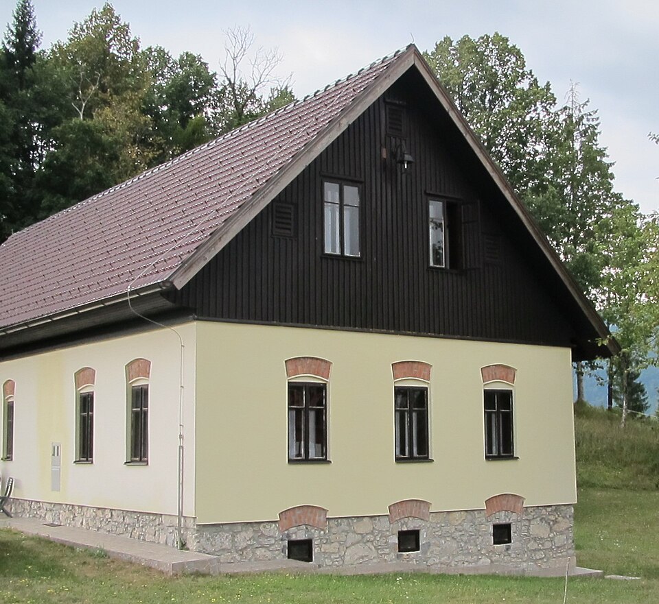 The house where lawyer, geographer, and cartographer Peter Kozler (1824–1879) was born in Koče, Municipality of Kočevje, Slovenia