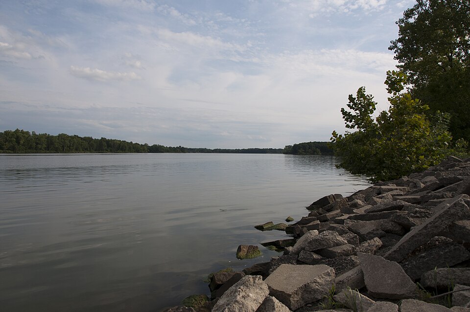 Delaware Lake was created in 1951 following the completion of Delaware Dam by the U.S. Army Corps of Engineers. It is the centerpiece of Delaware State Park, Ohio, which opened in 1952. The lake was built as part of the Flood Control Act of 1938 by the construction of the dam on the Olentangy River.