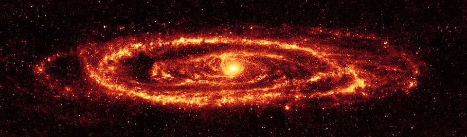 NASA's Spitzer Space Telescope has captured stunning infrared views of the famous Andromeda galaxy to reveal insights that were only hinted at in visible light.
This Spitzer's 24-micron mosaic is the sharpest image ever taken of the dust in another spiral galaxy. This is possible because Andromeda i