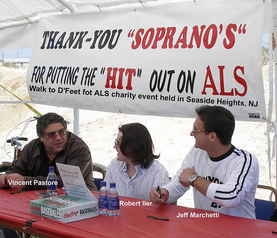 Vincent Pastore, Robert Iler and Jeff Marchett from The Sopranos helping to raise funds and awareness for the ALS Foundation, at the Walk to D'Feet event held at Seaside Heights, New Jersey
