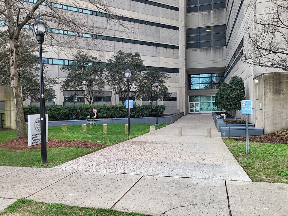 Mecklenburg County Jail Uptown main entrance, March 2024