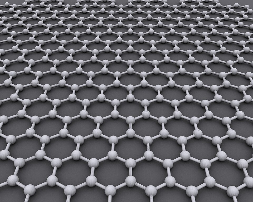 The ideal crystalline structure of graphene is a hexagonal grid.