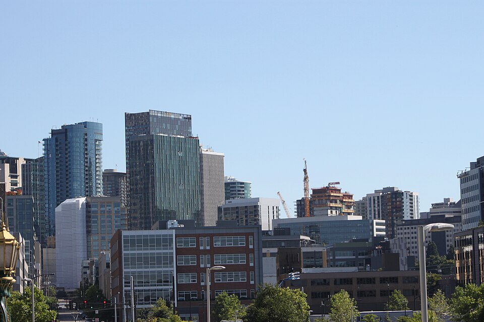 Amazon HQ from Lake Union Park