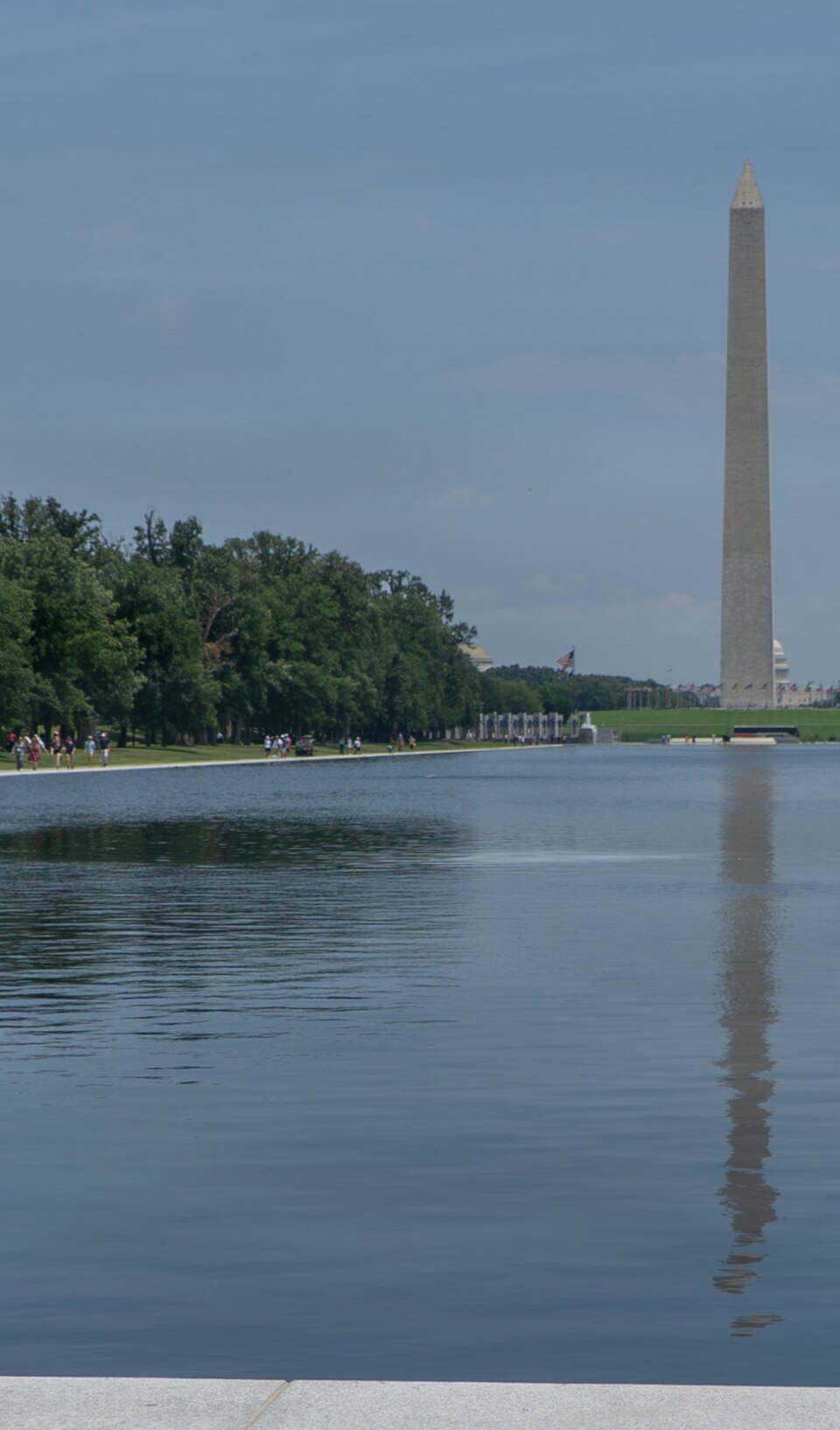 Photo from the US Government of the Lincoln Memorial Reflecting Pool after 2026 renovations, cropped from the original to not include soldiers.