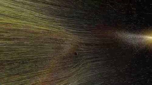 This movie shows a model of the particle flow around the Earth as a Coronal Mass Ejection strikes.