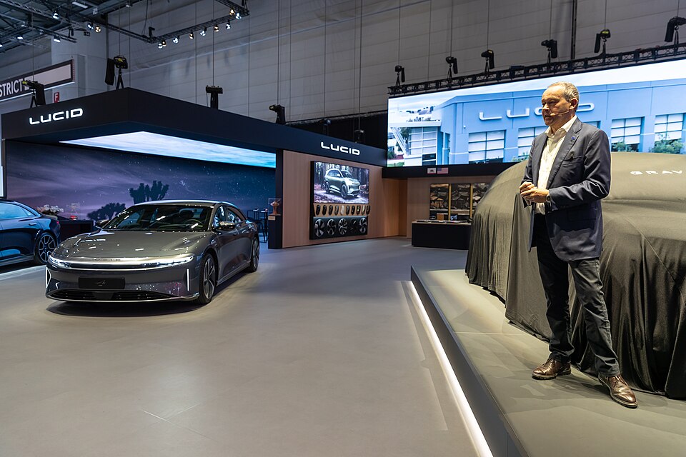 Lucid press conference at Geneva International Motor Show 2024