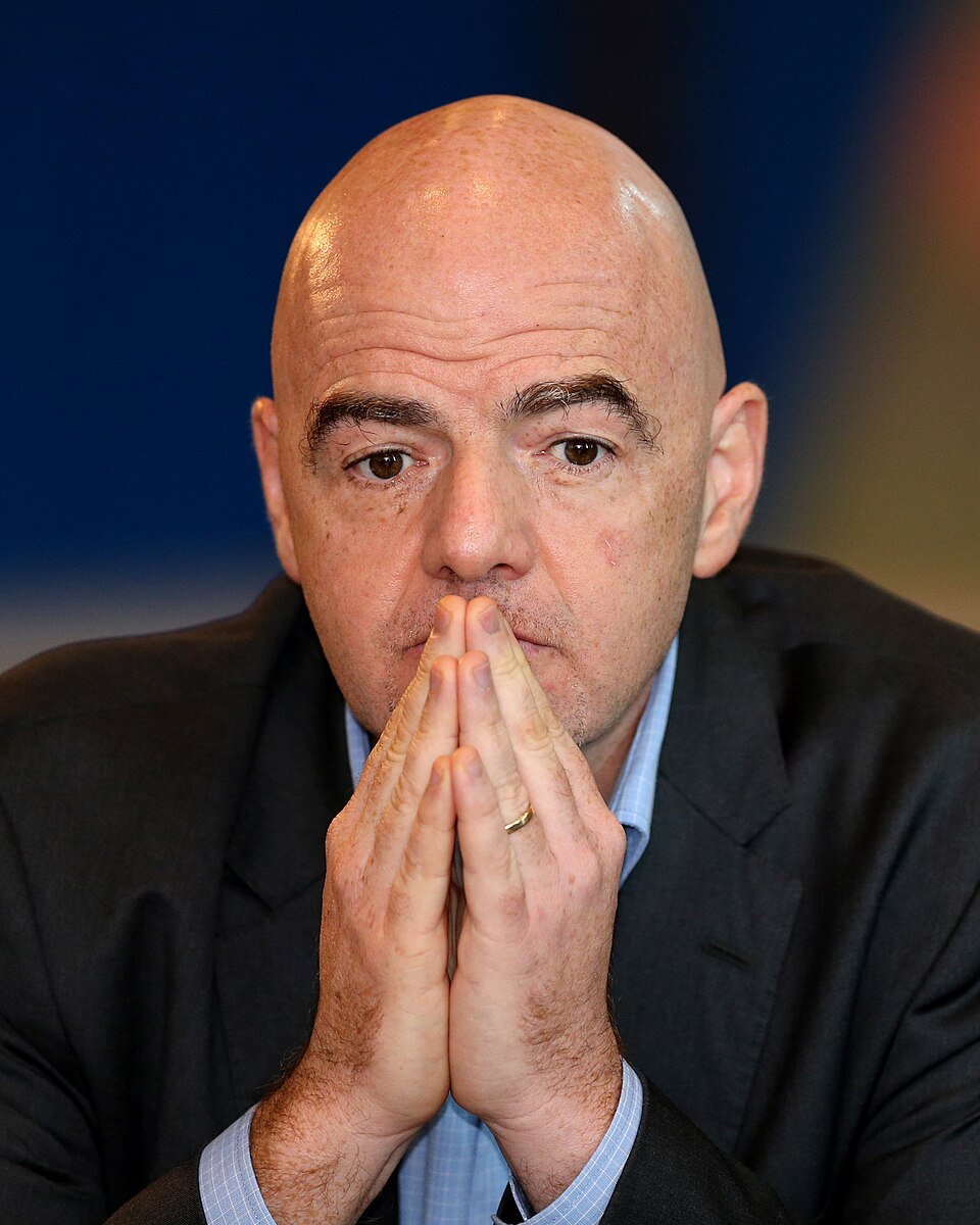 FIFA President Gianni Infantino at a Press conference in Doha. Doha Stadium Plus/Vinod Divakaran