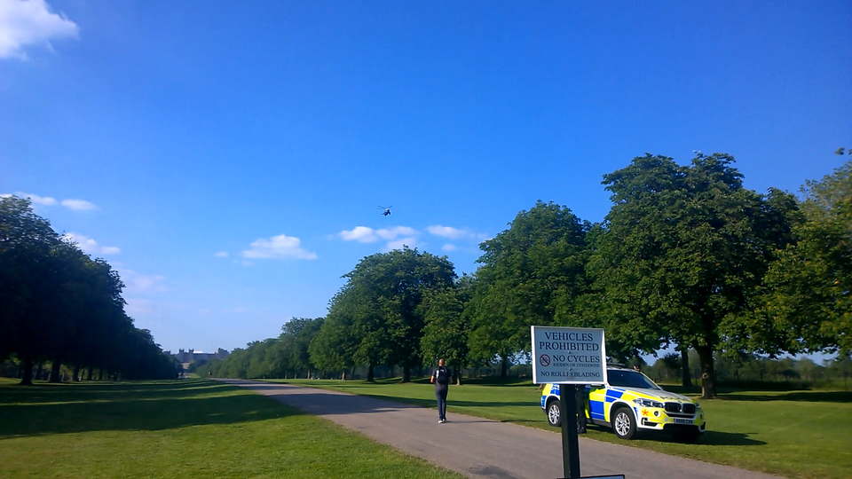 President Joe Biden Leaving Windsor Castle in Marine One Helicopter after visiting Queen Elizabeth II  13th June 2021