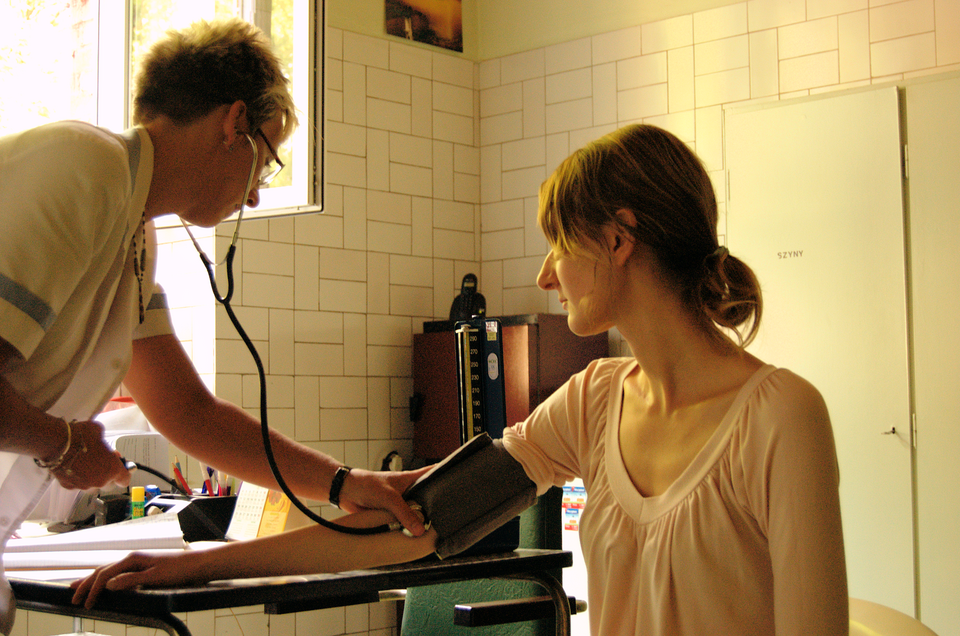 Blood pressure measurement in Poland.