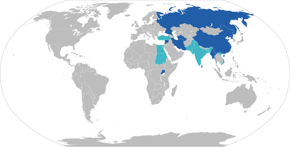 Map showing the countries that are either currently blocking or have blocked Facebook in the past