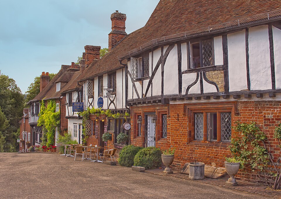 Chilham is a mostly agricultural village and parish in the English county of Kent. Well-preserved roads and mostly residential listed buildings in its centre have led to its use as a location in television and film.
Chilham and the surrounding area was one of the locations for much of Powell and Pre