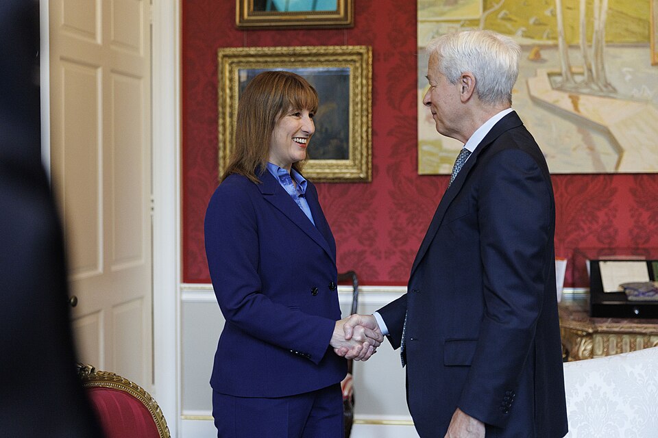 07/10/2025. London, United Kingdom. Chancellor Rachel Reeves meets CEO of JPMorgan Chase Jamie Dimon for a bilateral meeting in 11 Downing Street. Picture by Lauren Hurley / No 10 Downing Street