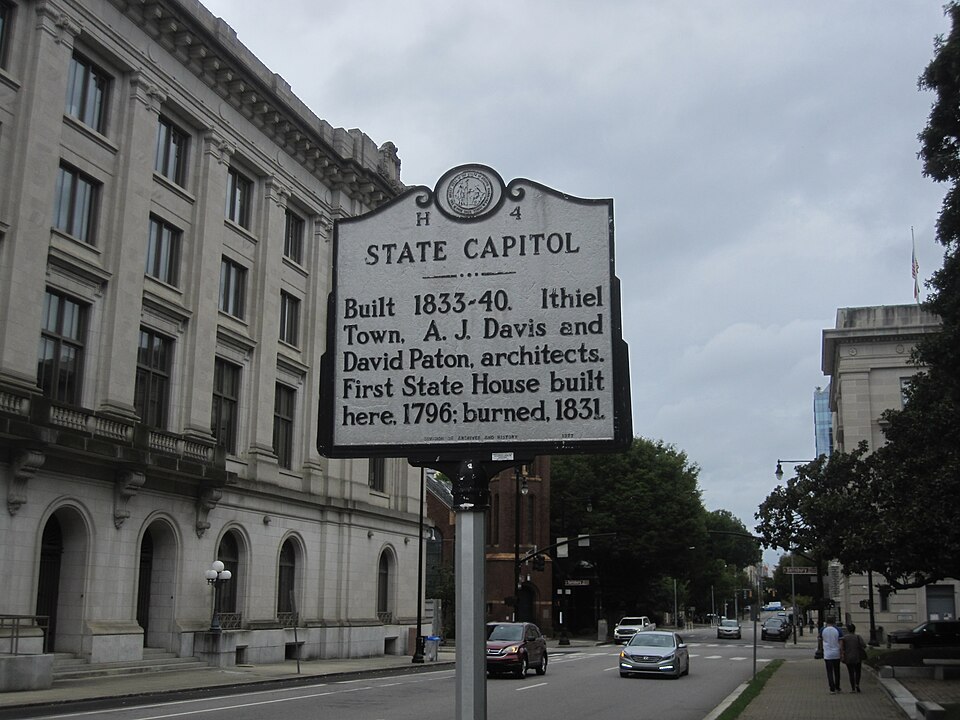 "State Capitol" Historical Marker in Raleigh, North Carolina.