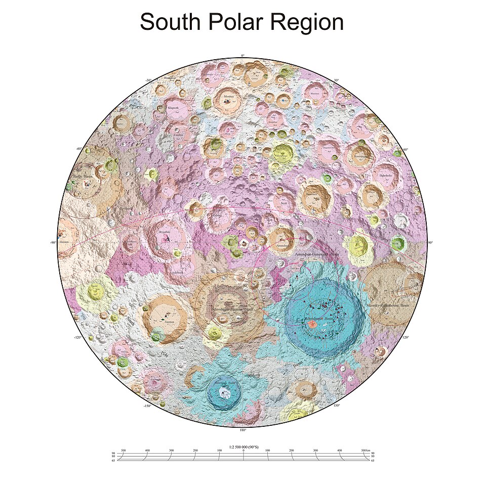 English: 1:2,500,000-Scale Geologic Map of the Global Moon