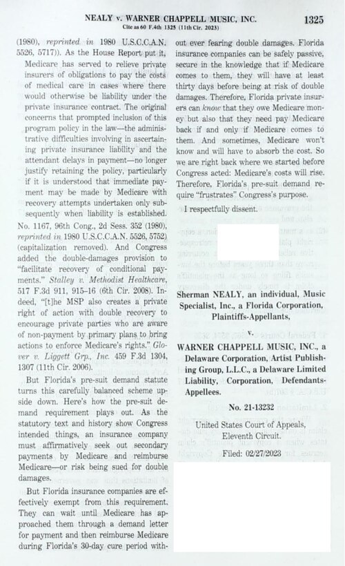 The opinion of the United States Court of Appeals for the Eleventh Circuit in Sherman Nealy and Music Specialist, Inc. v. Warner Chappell Music, Inc. and Artist Publishing Group, L.L.C.
