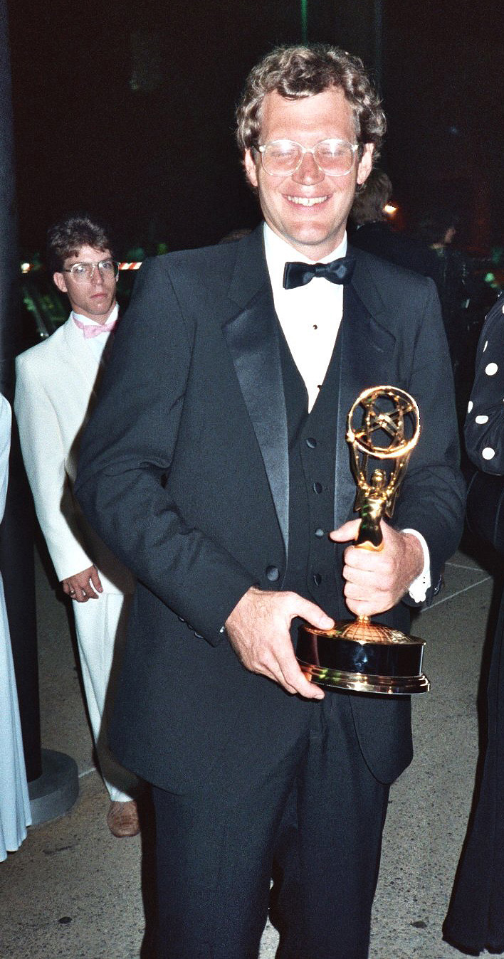 39th Emmy Awards - Sept. 1987- A very rare photo of David holding an Emmy. He doesn't even attend awards events anymore - Permission granted to copy, publish or post but please credit "photo by Alan Light" if you can