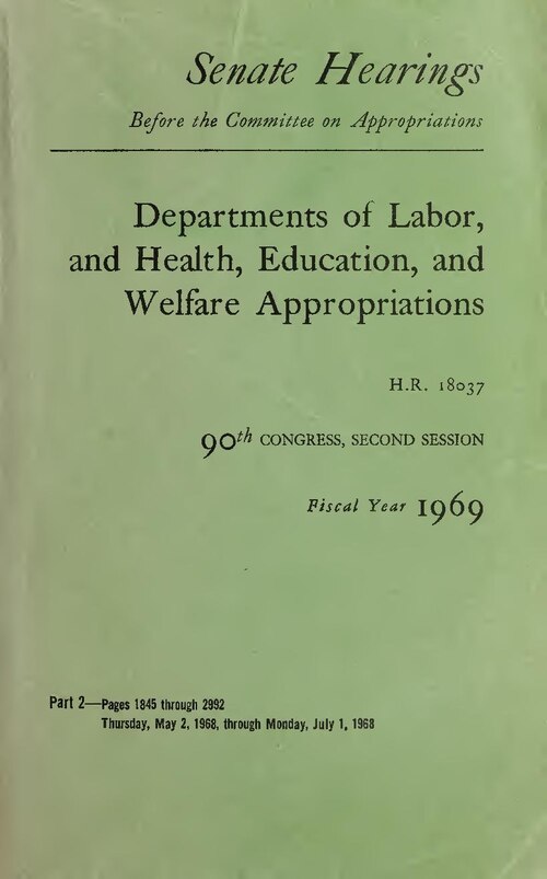 Subjects: United States. Dept. of Labor; United States. Dept. of Health, Education, and Welfare